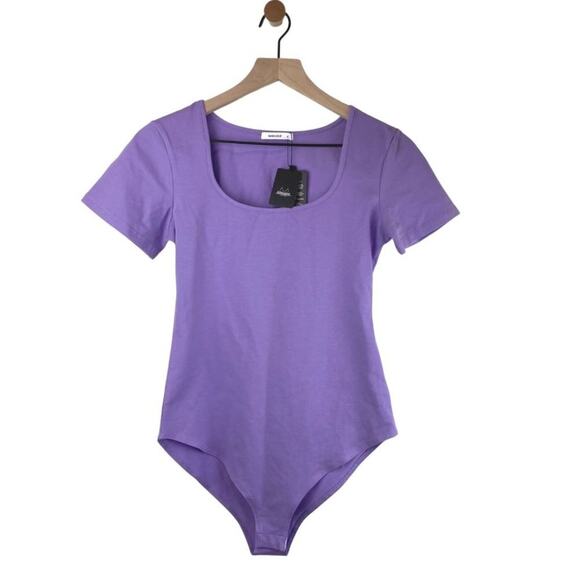 NWT Mangdiup Short Sleeve Bodysuit Lavender Small - Picture 1 of 7